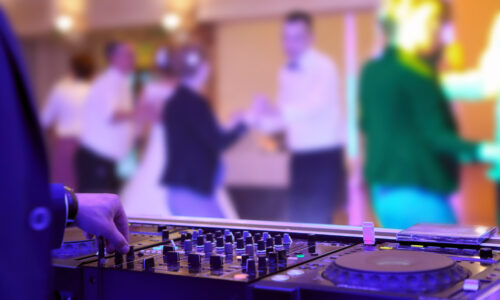People dancing at a party or wedding reception
